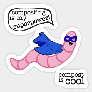 compost worm (superhero) Sticker